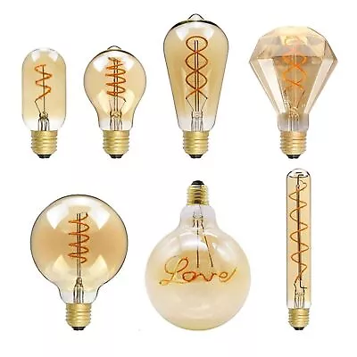 Vintage LED Edison Lights Bulbs Decorative Dimmable Industrial Light Bulb E27 4W • £9.89