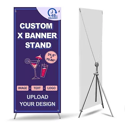 Adjustable X Banner Stand Banner And Sign Customize For Business 31.5  X 70.86  • $49.99