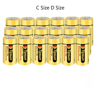 Tipsun Super Heavy Duty Battery LR14 LR20 C Size D Size Batteries 2Pack(4PCS) • $13.99