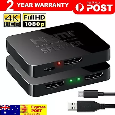 HDMI Splitter 1 In 2 Out 4K HDMI Splitter 1 To 2 Amplifier For Full HD 1080P 3D • $14.99