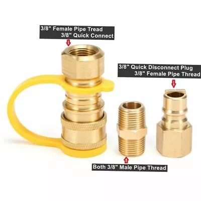 3/8 Inch LP Gas Propane Hose Natural Gas Quick Connect Disconnect Fittings Kit • $13.99