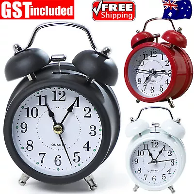 $12.47 • Buy 1X Twin Bell Alarm Clock Vintage Retro Loud Clocks Battery Bedside Desk Analogue