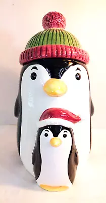 Cooks Club Penguin And Baby Cookie Jar Child Christmas Holiday Winter Decoration • $29.99