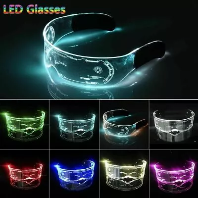 Cyberpunk Clear Lenses 7 Color LED Light Visor Glasses Goggles 4 Halloween Party • $10.99