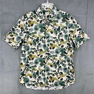 Culturata Dress Shirt Mens Large Green Watermark Camo Tailored Fit Made In Italy • $45.99