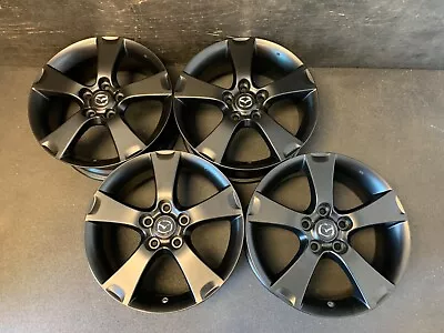 (4) Mazda 3 Satin Black Powder Coat Wheels Rims + Caps 17  Hol.64861 • $795