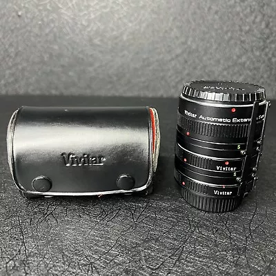 Vivitar Automatic Extension Tube Set AT-5 With Case 36mm 20mm 12mm • $8.97