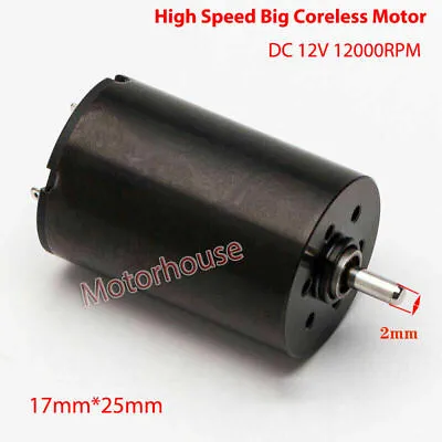 1725 Mini 17mm Big Coreless Motor DC 12V High Speed 2mm Shaft DIY Tattoo Machine • $18.75