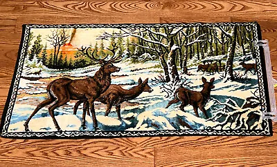 Tapestry Elk Deer And Woods At Sunset /velvet/vintage • $38