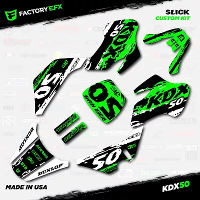 White & Green Slick Camo Racing Graphics Kit Fits 03-06 Kawasaki Kdx50 Kdx 50 • $39.99