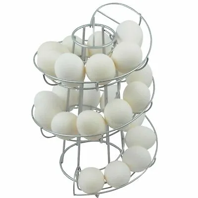 Egg Holder Stand Kitchen Storage Spiral Helter Skelter Rack Holds 18 Eggs • £15.95