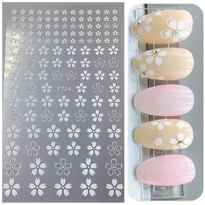 Nail Art Stickers Transfers Decals White Spring Summer Flowers Floral Daisy F724 • £2.85