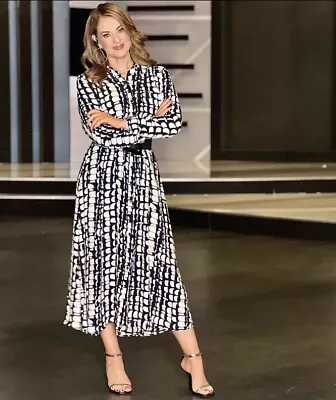 $59 • Buy Zara Nwt Woman Long Print Dress Black / White | 3198/040 All Sizes