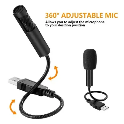Yanmai USB Gooseneck Mini Microphone MIC Audio Recording Computer Game Meeting • $11.53