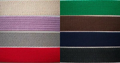 2 Yards 100% Cotton Webbing 1 1/4 Inch Medium-Heavy Weight -  Vintage 8 Colors • $3