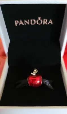 Pandora Disney Snow White's Red Apple Enamel CZ Leaf Charm With Box  • $45