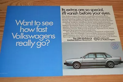 ★1984 Vw Wolfsburg Limited Edition Quantum Original Vintage Advertisement Ad 84 • $9.99