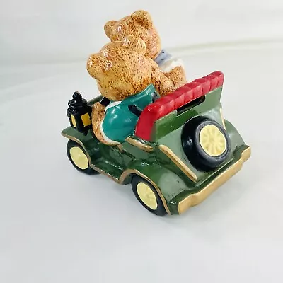 Vintage Rare Ceramic Teddy Bear Couple In A Car Money Bank With Stopper • £24.90