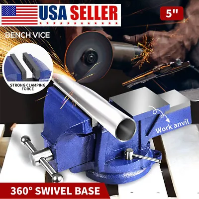 5 Inch Bench Vise Vice Shop Equipment Mechanic Tool Garage Workbench 360° Swivel • $43