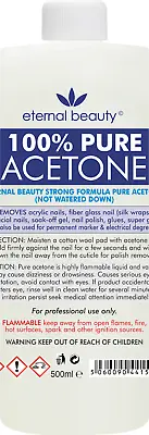 £7.99 • Buy Acetone 100% Pure Superior Quality Nail Polish Remover UV/LED GEL Soak Off 500ml