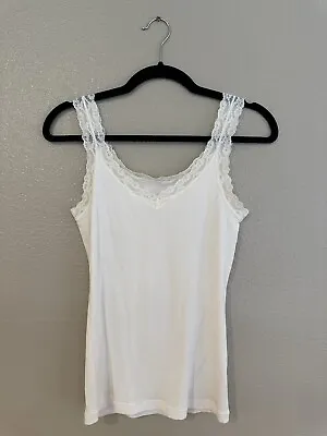 Women's Silk Sleeveless Babette Tank Top White • $4.99