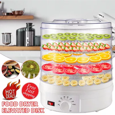Portable Electric Food Dehydrator 5 Tray Fruit Meat Beef Dryer Preserver Machine • £22.99
