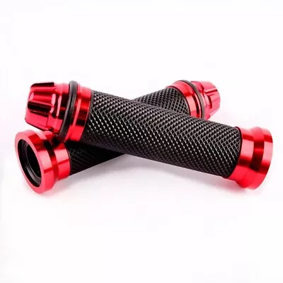 Motorcycle Hand Grips Red For 22mm 7/8 Inch Handlebars Cafe Racer Easy Fit • $22.99