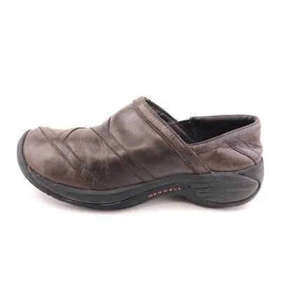 Merrell Encore Eclipse Smooth Bug Brown Leather Slip On Shoes Womens US 9 EUR 40 • $35