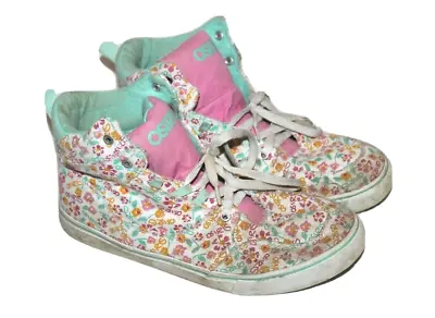 Size 6 OSIRIS Skate SkateBoard Shoes Sneakers Hi TopsHot Floral White Flowers • $23.54