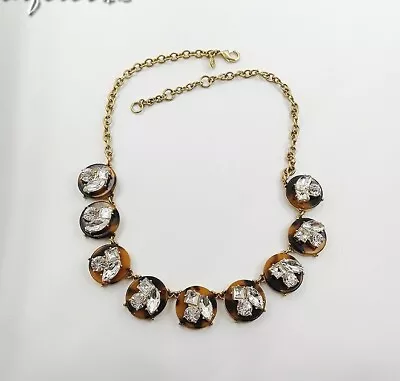 New J Crew Tortoise & Crystal Jeweled Collar Statement Necklace • $18.95