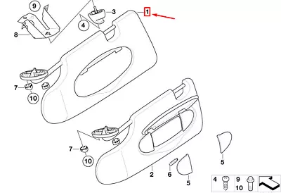 New Mini Cooper R50 R53 Left Sun Sun Visor 7057471 51167057471 Original • $139.37