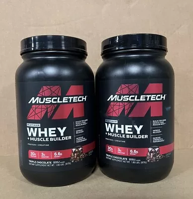 2 Pack Muscletech Platinum Whey+ Triple Chocolate Muscle Builder Protein Powder • $39.88