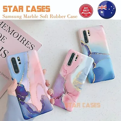 For Samsung S22 S21 Note20 Ultra S9 10Plus Marble Silicone Shockproof Case Cover • $8.99