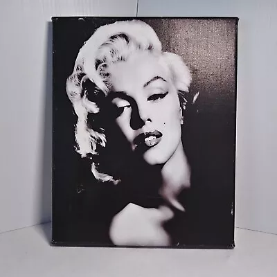 Antique Marilyn Monroe Framed Canvas Art Iconic Monochrome Black & White Photo • $45