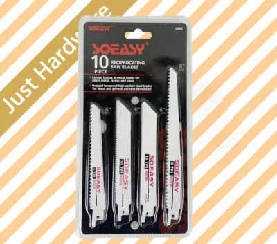 $13.20 • Buy 10 Pc Pcs 6  8  Reciprocating Saw Blade Set Wood Metal Sheet Pipe Blades Kit