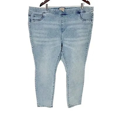 H&m Light Acid Wash Pull On Skinny Jeans Womens Plus 3xl New • $14.99
