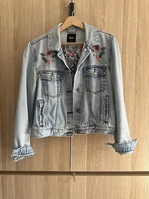 Boho Vintage Sports Girl Denim Jacket Sz 10 • $20