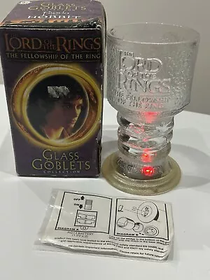 LORD OF THE RINGS LIGHT UP GLASS GOBLETS BURGER KING BOXED Frodo • £12