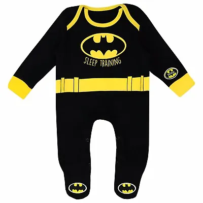 £17.99 • Buy Batman DC Bodysuit Kids Baby Boys 0 -18 Months Pyjamas Sleepsuit Black Yellow