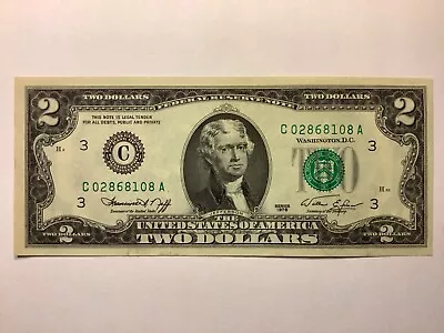 1976 - Philadelphia C Federal Reserve Note - $2 Two Dollar Bill - Old Money #1 • $18.99