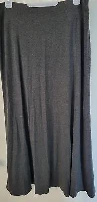 JJILL Stretch Gray Knit Pull On Maxi Midi Flare Flirty SKIRT ~ Size M Medium • $14.99