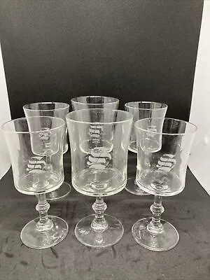 Etched Monogrammed Wine Glasses Water Glasses Letter S Monogrammed Glasses • $35.99