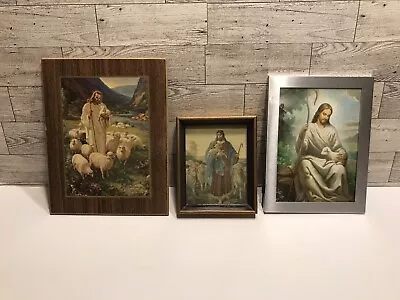 3 Vintage Wall Prints Pictures Jesus & Sheep-The Shepherd LOT • $22.99