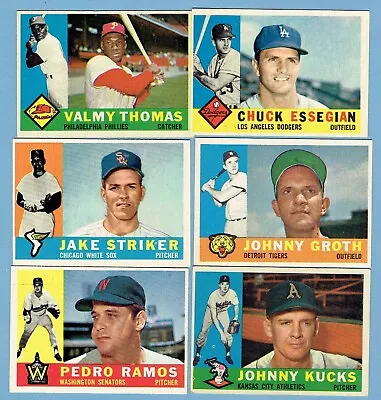 1960 Topps Vintage Lot Of 10 Nm & Ex/mt No Creases Clean Back Burdette Rivera • $8.99