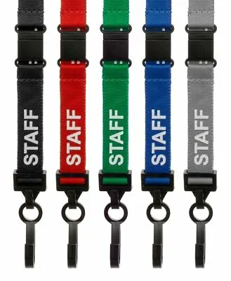 £3.99 • Buy Pre Printed Staff Soft Lanyard Breakaway Neck Strap With Plastic Clip ID Holder