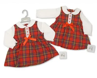 Baby Girls Boys Red Tartan Outfits Dress Romper Suit Spanish Romany Christmas  • £11.99