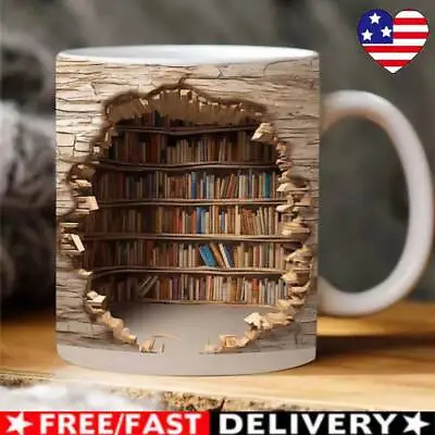 2024 3D Bookshelf Mug-Library Book Shelf Mugs Book Lover Ceramic Mug Shelf Cup🔥 • $15.99