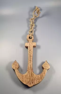 Wooden Ornamental Anchor With Rope 8  - Nautical Home Décor - Decoration • £9.99