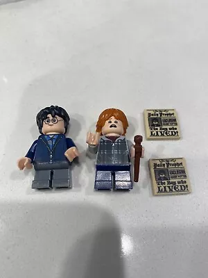 Authentic HARRY POTTER & Ronald Weasley Newspaper LEGO Mini Figures From 75955 • $22.76