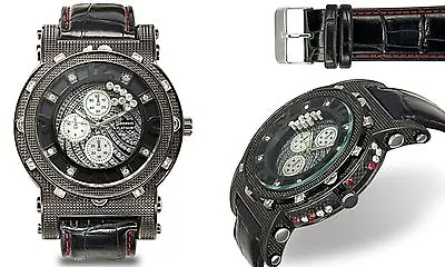 NEW Geneva Platinum 3253 Men's Sizzle Collection Large Red Bling Crystals Watch • $6.89